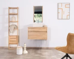 Meuble sous vasque suspendu 80 cm avec 1 tiroir 