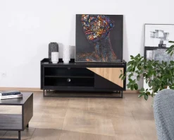 Meuble télé 140 cm en bois massif