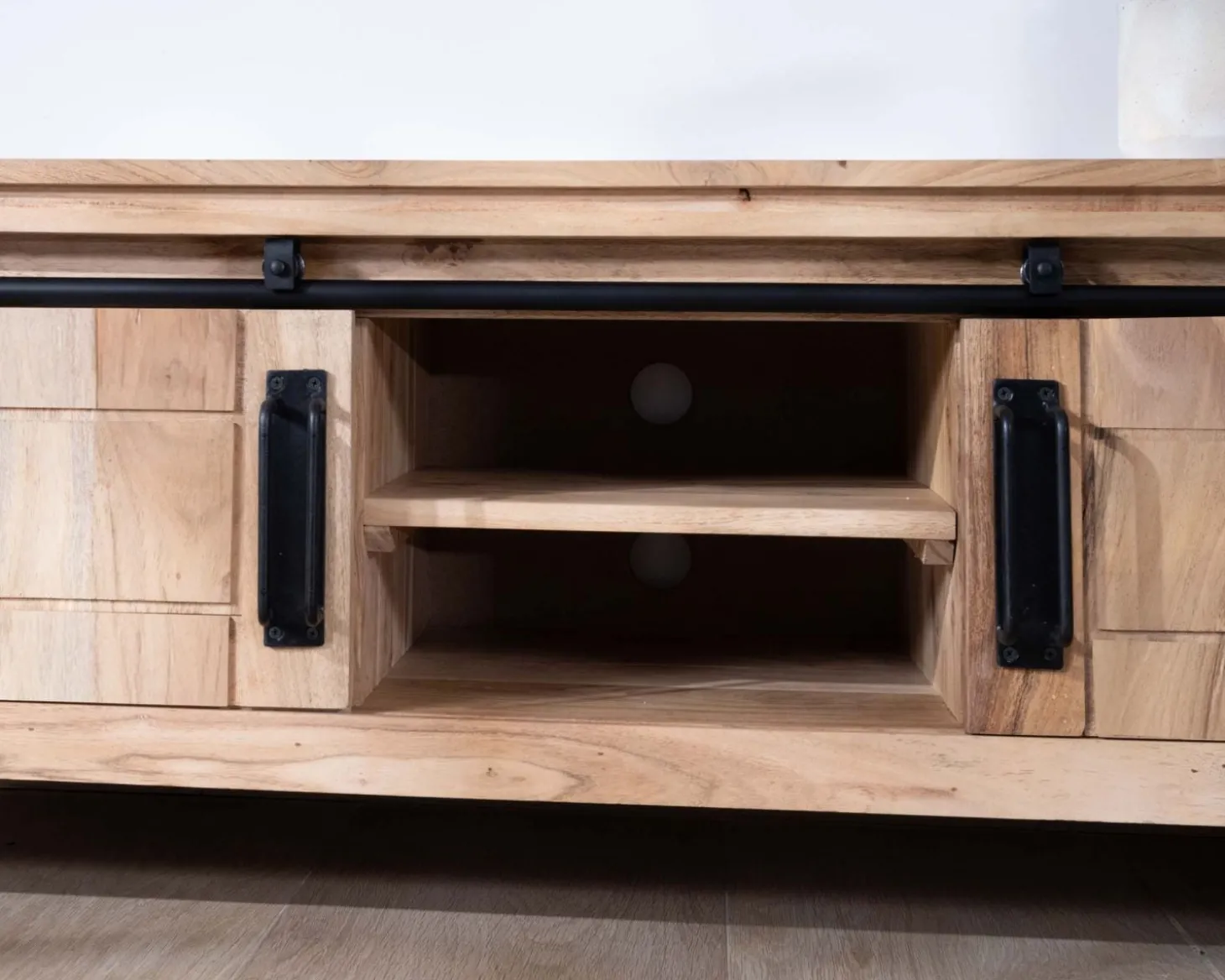 Meuble télé style industriel bois et métal 2 portes "Montréal" 160 cm