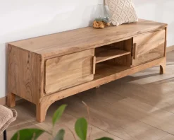 Meuble TV 160 cm style zen en acacia "Melody"