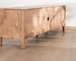 Meuble TV 160 cm style zen en acacia "Melody"