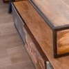 Meuble TV contemporain multi matériaux avec éclairage LED "Mezzo"