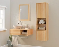 Miroir rectangulaire cadre en teck 50x70 cm