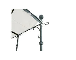 Pergola 6 pieds en métal et toit arrondi 