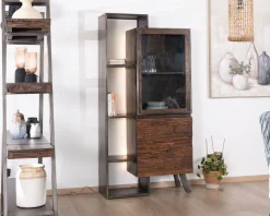 Rangement design en bois et métal "Crescendo" avec éclairage LEDs