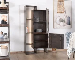 Rangement design en bois et métal 
