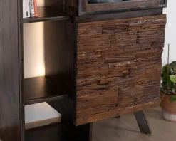 Rangement design en bois et métal 