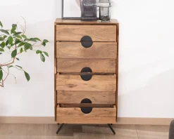 Rangement vertical en acacia 6 tiroirs "Spot"