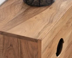 Rangement vertical en acacia 6 tiroirs 