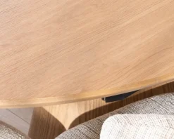 Table à manger ovale extensible 160-200 cm aspect chêne 