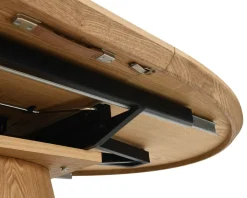 Table à manger ovale extensible 160-200 cm aspect chêne 