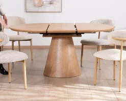 Table à manger ronde 120 cm extensible 160 cm 