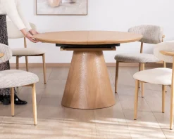 Table à manger ronde 120 cm extensible 160 cm 