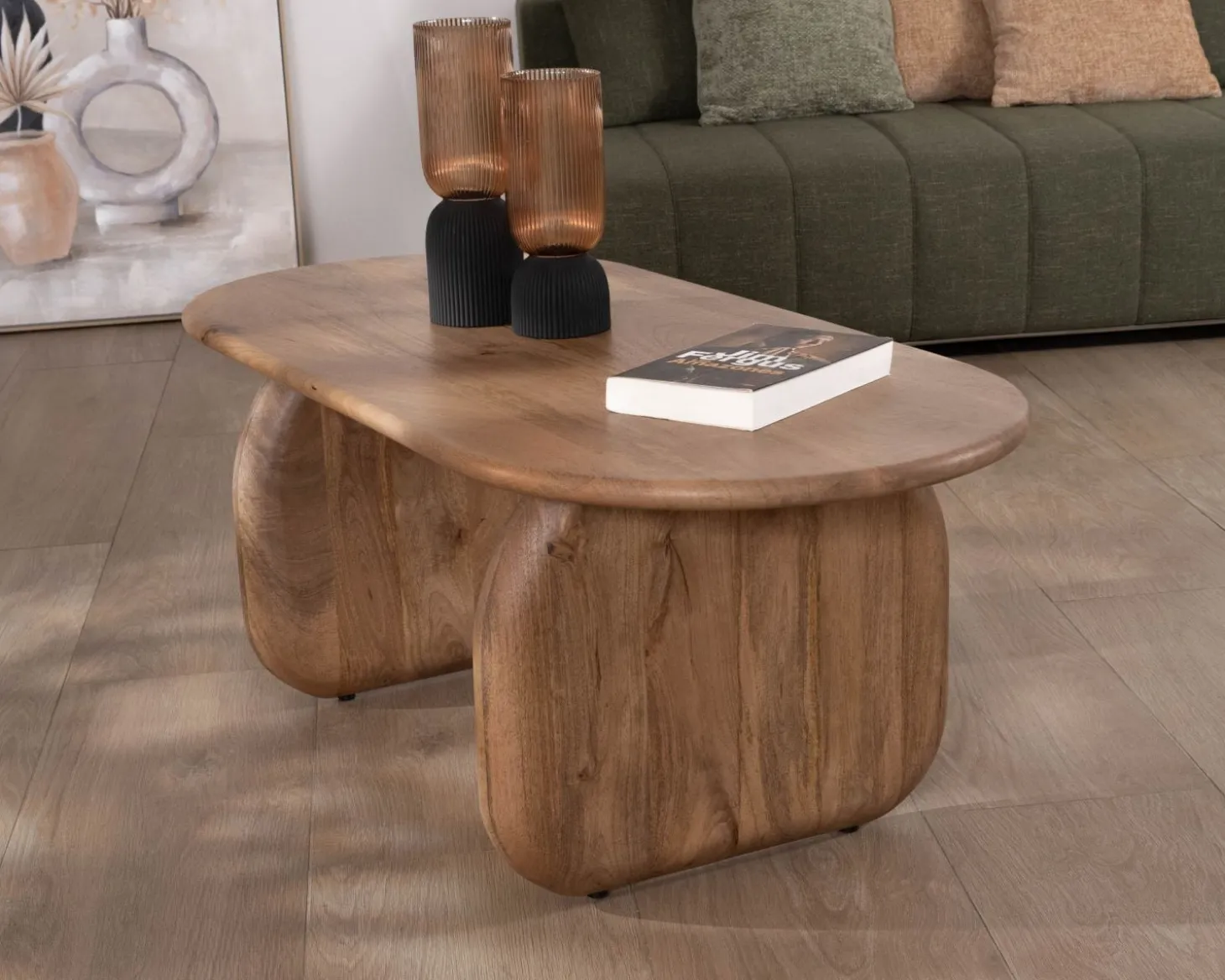 Table basse design épuré en manguier "Naura"