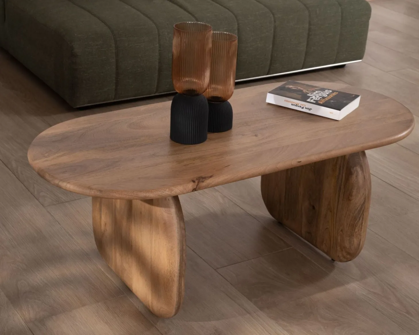 Table basse design épuré en manguier "Naura"