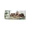 Table basse double plateau en chêne massif huilé "Lodge Casita" 120cm