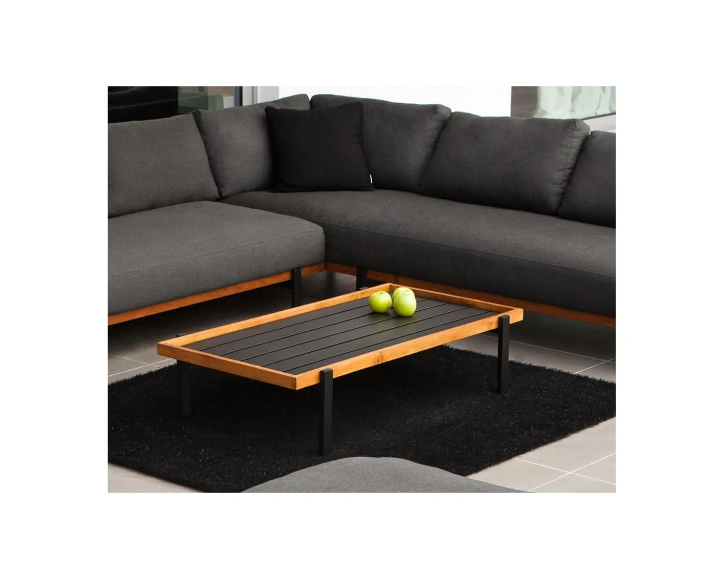 Table basse outdoor en teck et aluminium "Maluku Island"