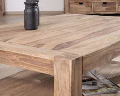 Table basse rectangle à double plateau "Kalanohé" en palissandre