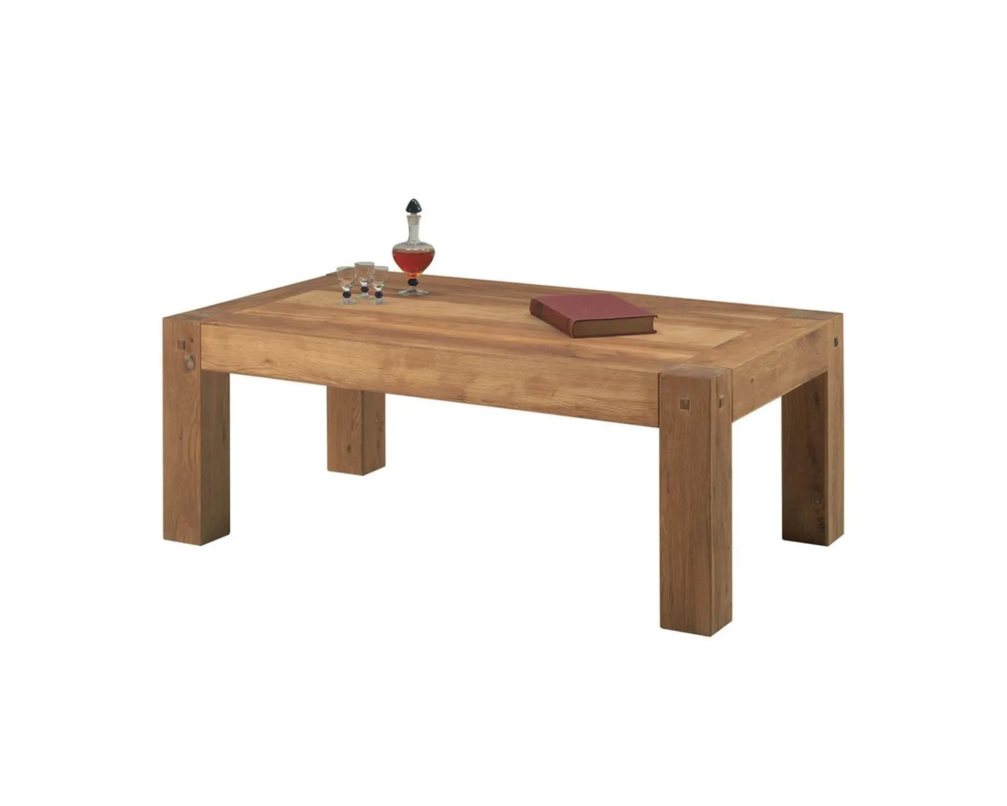 Table basse rectangulaire en chêne massif huilé "Lodge Casita"