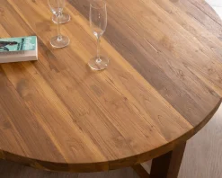 Table basse ronde 110 cm en teck 