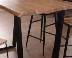 Table de bar 150x90 métal et acacia massif naturel 