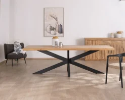 Table de repas 200 cm plateau en manguier bords naturels 