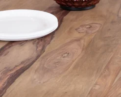 Table de repas 180 cm plateau naturel et pieds croix 