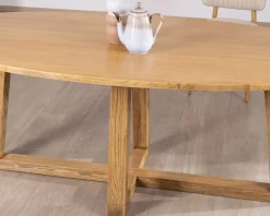 Table de repas elliptique 220 cm en bois 