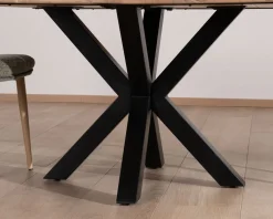 Table de repas en acacia et pieds mikado "3D" plateau forme carrée 150 cm