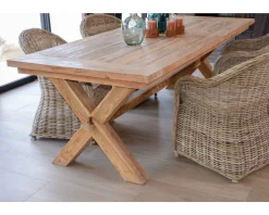 Table de repas en bois de teck recyclé 6/8 personnes "Balangan Beach" 200 cm