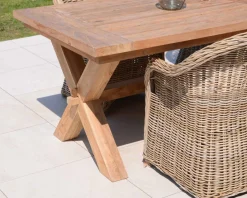 Table de repas en bois de teck recyclé 6/8 personnes 