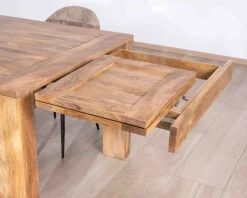 Table de repas extensible en manguier foncé 