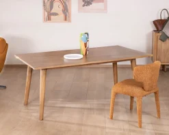 Table de repas extensible esprit rétro 180 cm en manguier massif naturel 