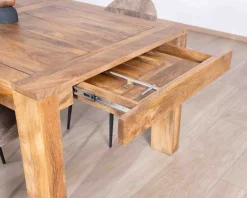 Table de repas extensible 200 à 290 cm "Jappy" en manguier foncé