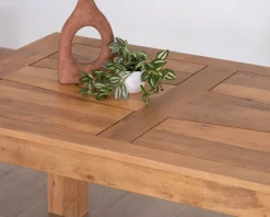 Table de repas extensible en manguier teinte chêne clair 