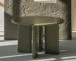 Table de repas ronde coloris vert sauge