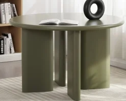 Table de repas ronde coloris vert sauge