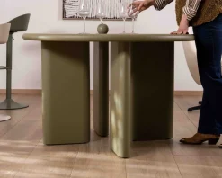 Table de repas ronde coloris vert sauge