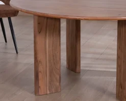 Table de repas ronde style japandi 