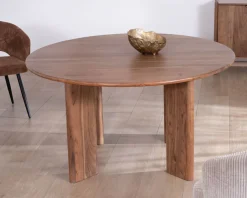 Table de repas ronde style japandi 