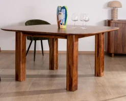 Table de salle à manger carrée en palissandre 