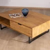 Table de salon avec rangements "Bahia" teck naturel