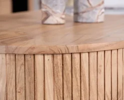Table de salon ovale design newtro avec grand tiroir traversant