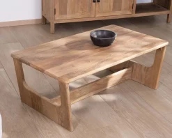 Table de salon épurée en manguier naturel 