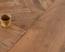 Table design carrée métal et bois massif