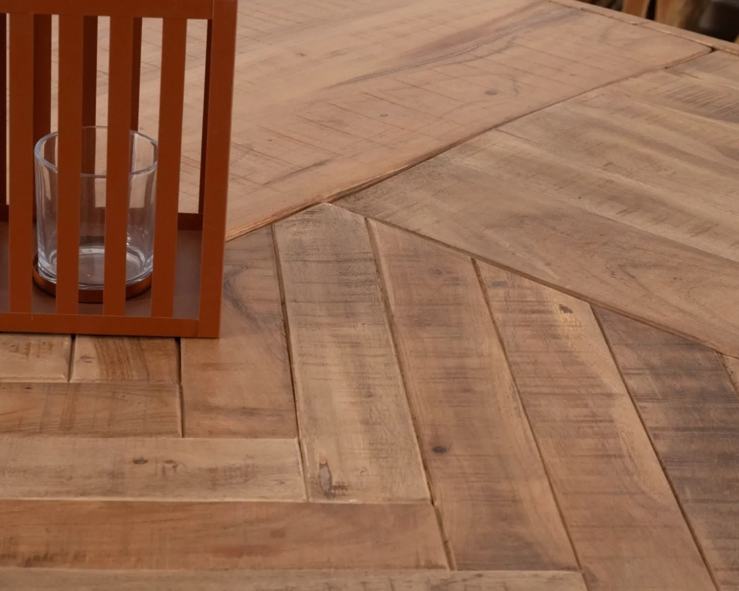 Table design carrée métal et bois massif "Bronx" 130x130cm