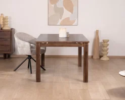 Table extensible en manguier massif teinte noyer 
