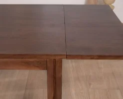 Table extensible en manguier massif teinte noyer 