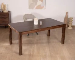 Table extensible en manguier massif teinte noyer 