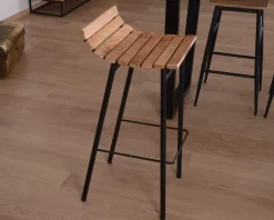 Tabouret de bar design métal et bois massif 